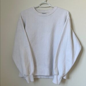 Aritzia White Oversized Crewneck Sweatshirt